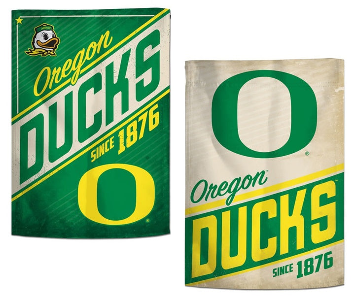 Oregon Ducks Garden Flag 2 Sided Retro Logo heartlandflags