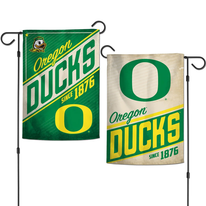 Oregon Ducks Garden Flag 2 Sided Retro Logo heartlandflags