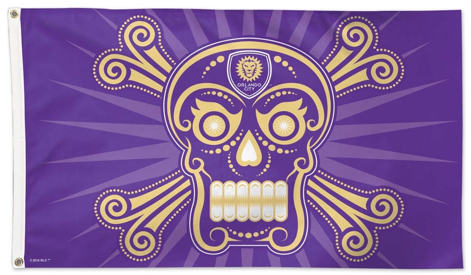 Orlando City Soccer Club Flag 3x5 Purple Skull and Crossbones heartlandflags