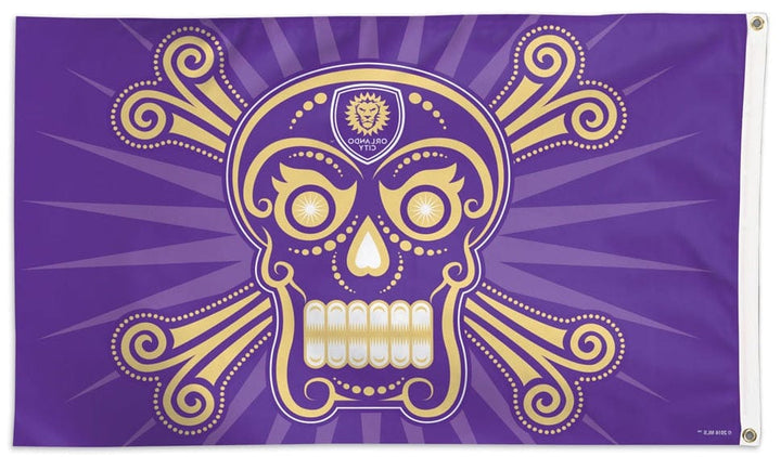 Orlando City Soccer Club Flag 3x5 Purple Skull and Crossbones heartlandflags