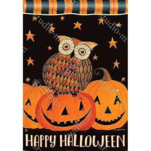 Owloween Fun Halloween Banner 2 Sided House Flag heartlandflags