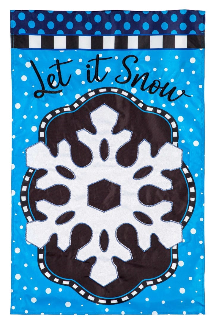 Patterned Snowflake Banner 2 Sided Let It Snow Flag heartlandflags