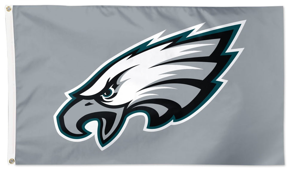 Philadelphia Eagles Flag 3x5 Logo Grey heartlandflags