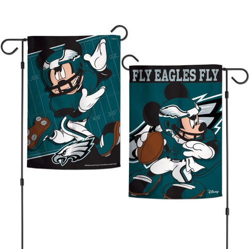 Philadelphia Eagles Garden Flag 2 Sided Fly Eagles Fly Mickey Mouse heartlandflags