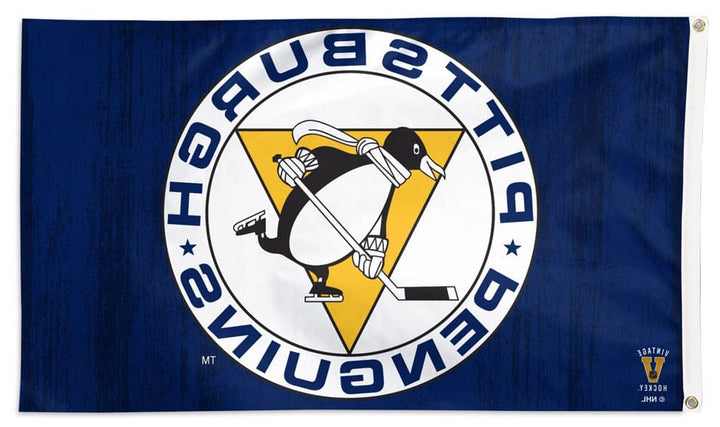 Pittsburgh Penguins Flag 3x5 Vintage Logo Retro heartlandflags