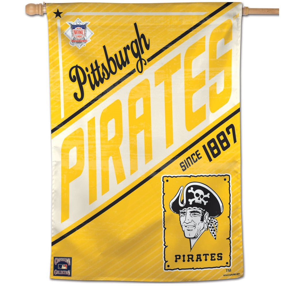 Pittsburgh Pirates Banner Cooperstown Logo heartlandflags