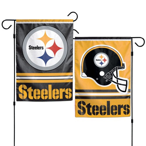 Pittsburgh Steelers Garden Flag 2 Sided Double Logo heartlandflags