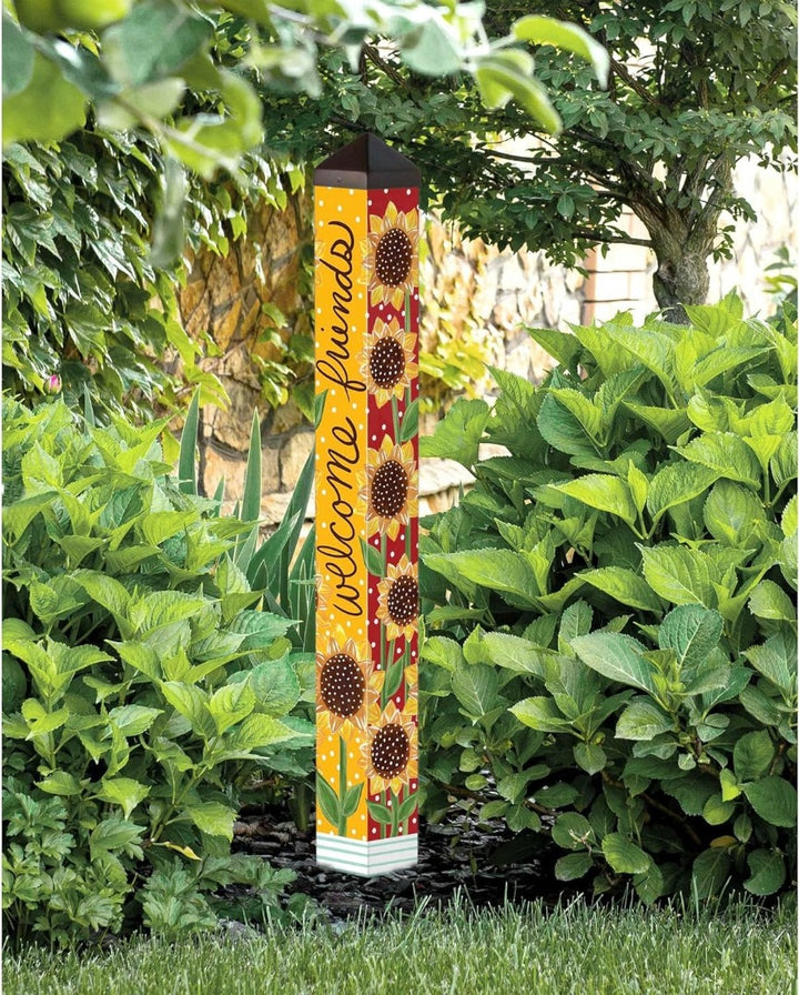 Playful Sunflowers Art Pole 40 Inches Tall heartlandflags