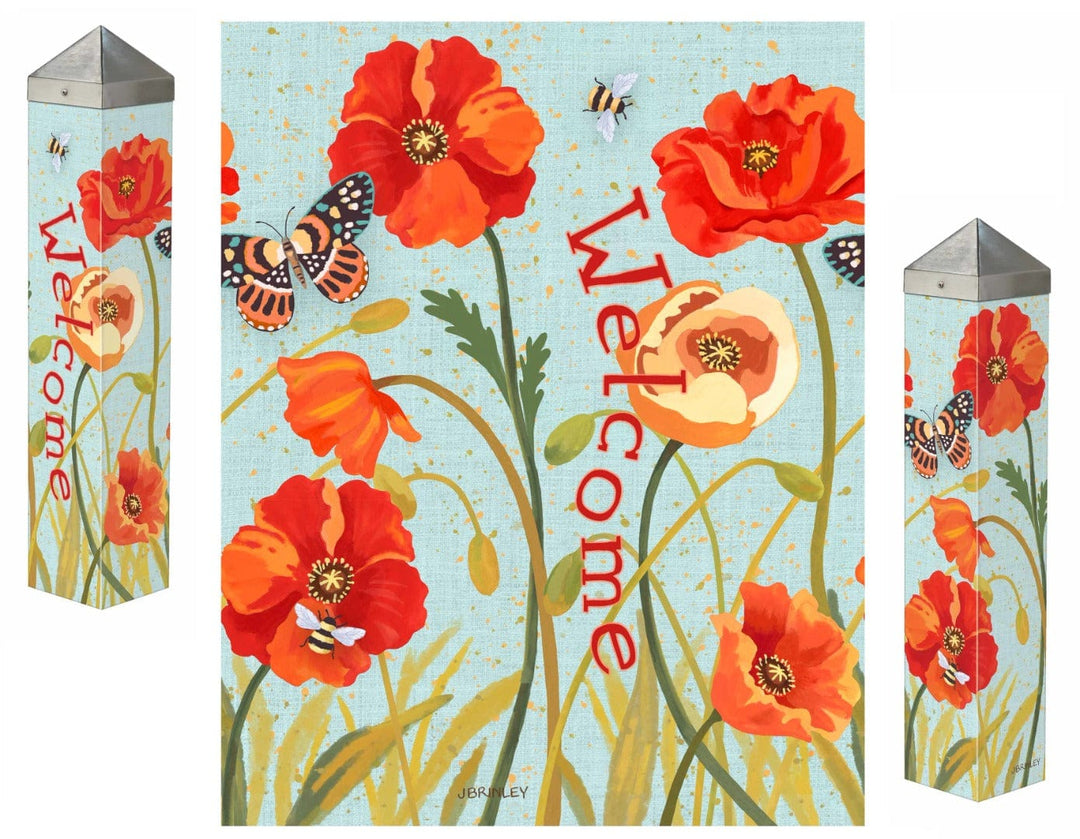 Poppy Butterfly Art Pole 20 Inches Tall heartlandflags