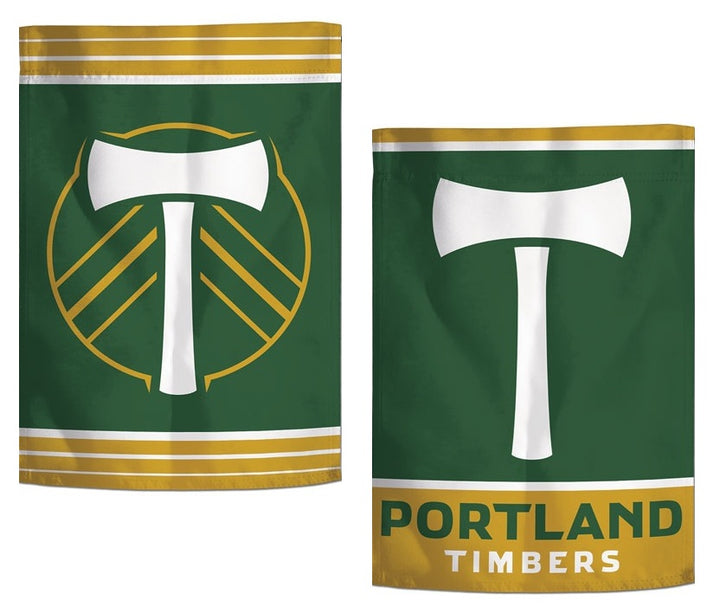 Portland Timbers Garden Flag 2 Sided Logo heartlandflags