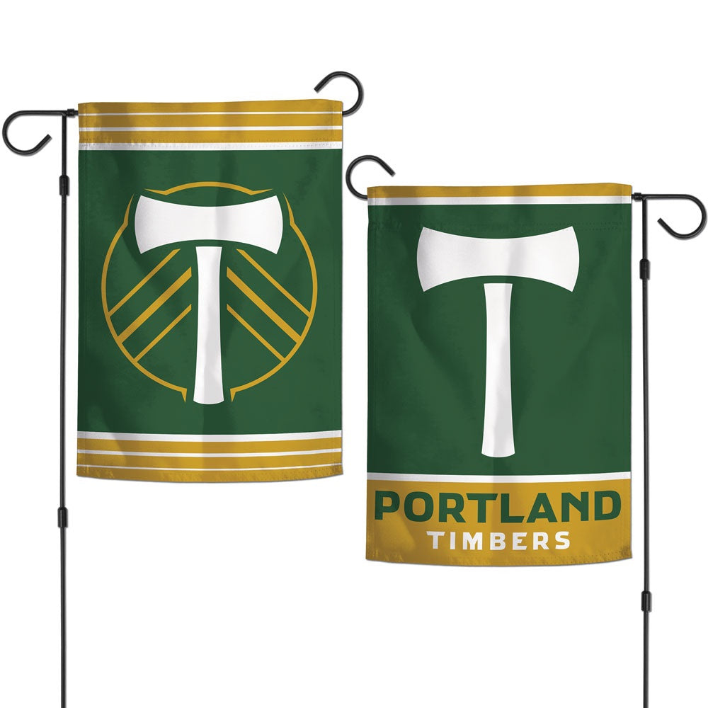 Portland Timbers Garden Flag 2 Sided Logo heartlandflags