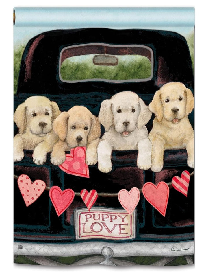 Puppy Love Valentine Banner heartlandflags