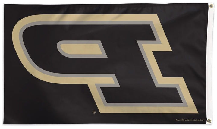 Purdue University Flag 3x5 Gold P on Black heartlandflags