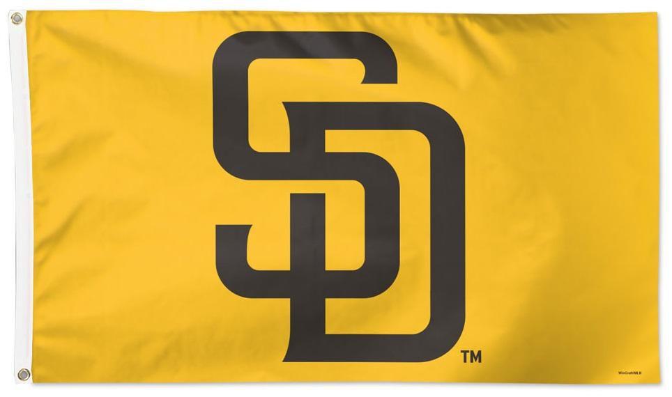 San Diego Padres Flag 3x5 SD Logo Yellow 2 Sided heartlandflags