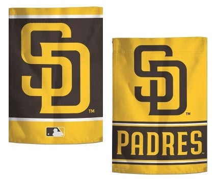 San Diego Padres Garden Flag 2 Sided Brown Yellow Logo heartlandflags