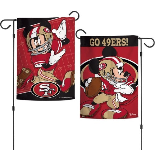 San Francisco 49ers Garden Flag 2 Sided Mickey Mouse heartlandflags