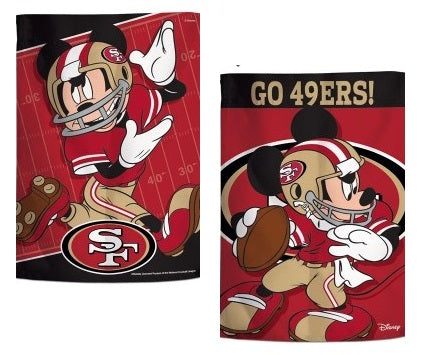 San Francisco 49ers Garden Flag 2 Sided Mickey Mouse heartlandflags