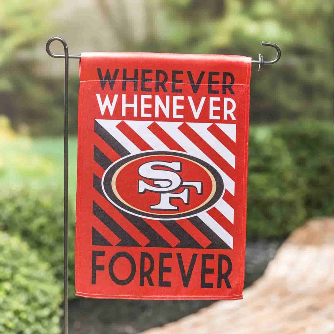 San Francisco 49ers Garden Flag 2 Sided Wherever Whenever Forever heartlandflags