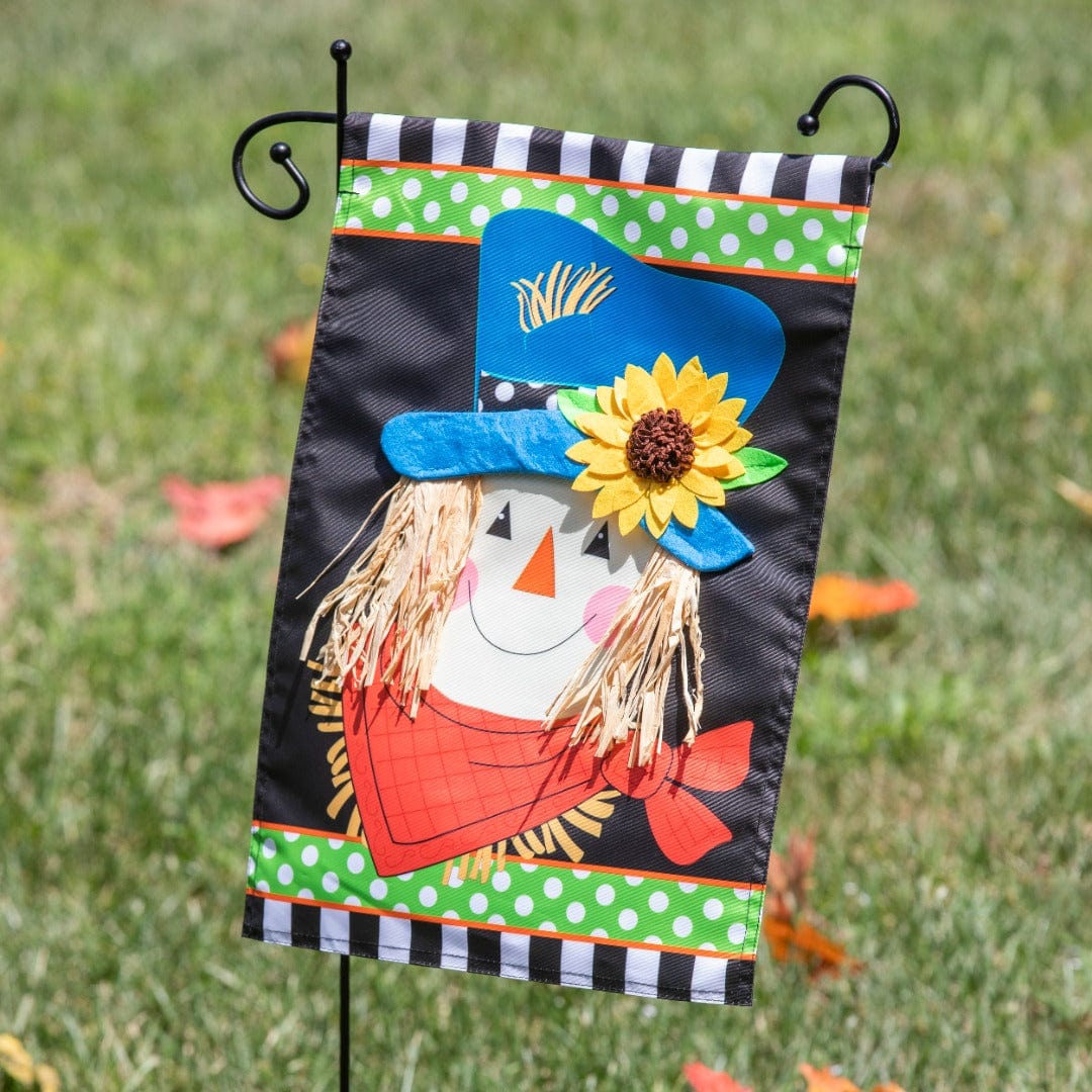 Scarecrow Friend Fall Garden Flag 2 Sided Applique heartlandflags