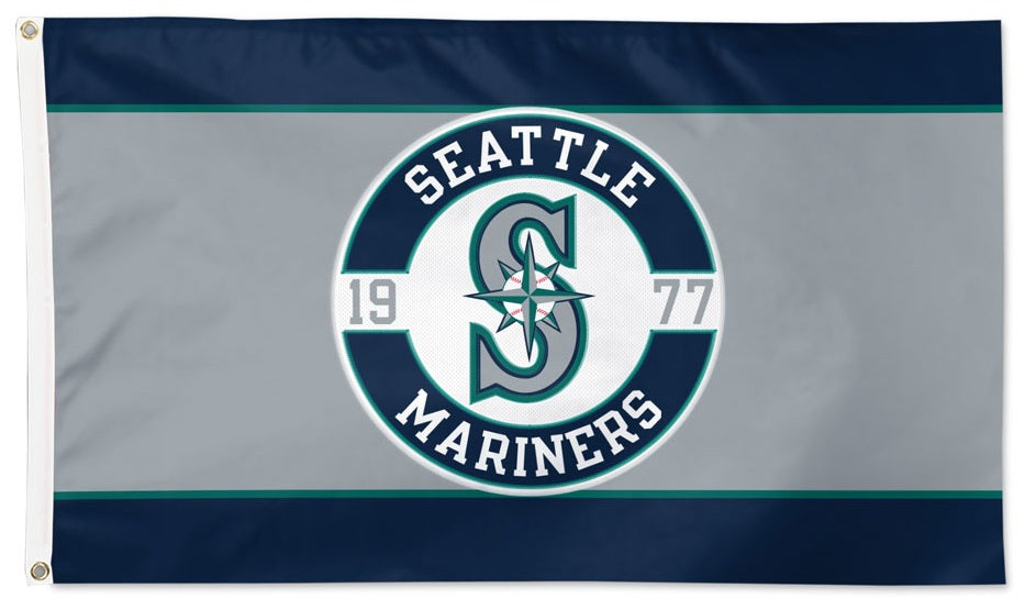 Seattle Mariners Embroidered Flag 2 Sided heartlandflags