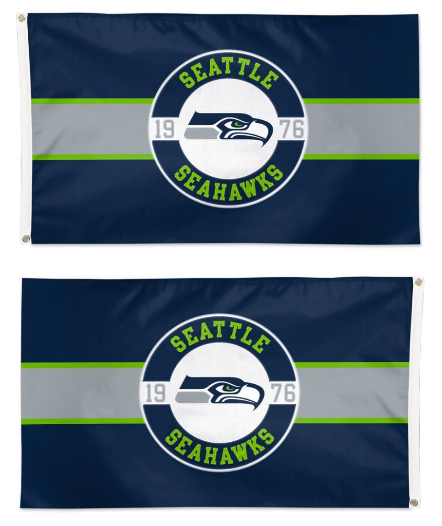 Seattle Seahawks Embroidered Flag 2 Sided 3x5 heartlandflags