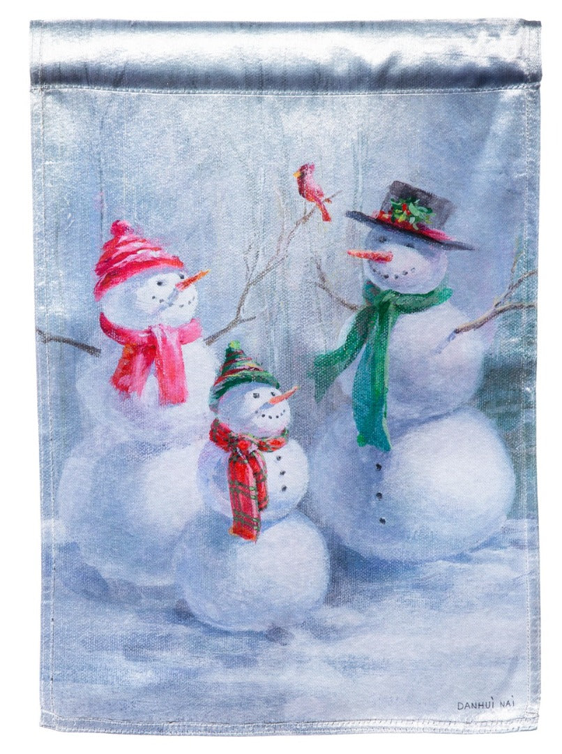 Snowman Family Winter Banner 2 Sided heartlandflags