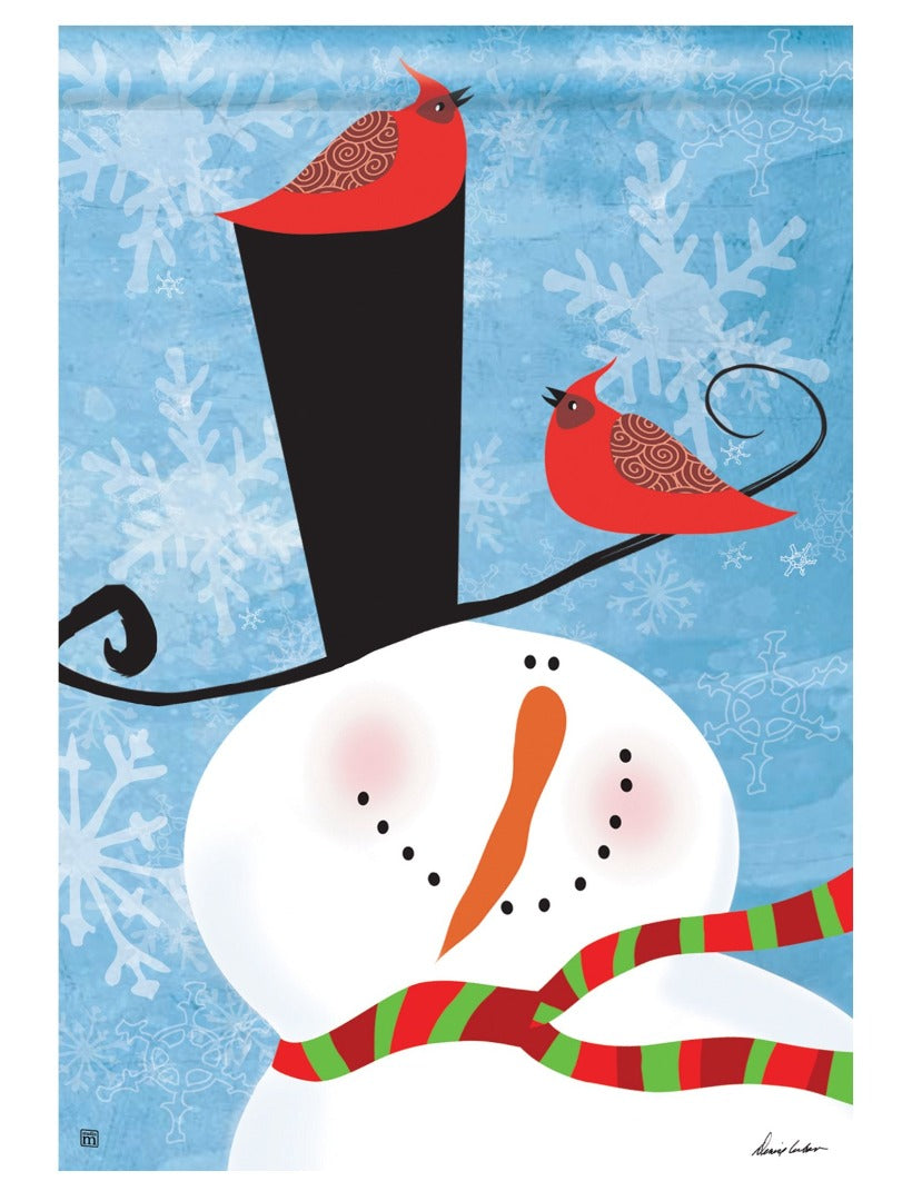 Snowman Whimsy Garden Flag heartlandflags