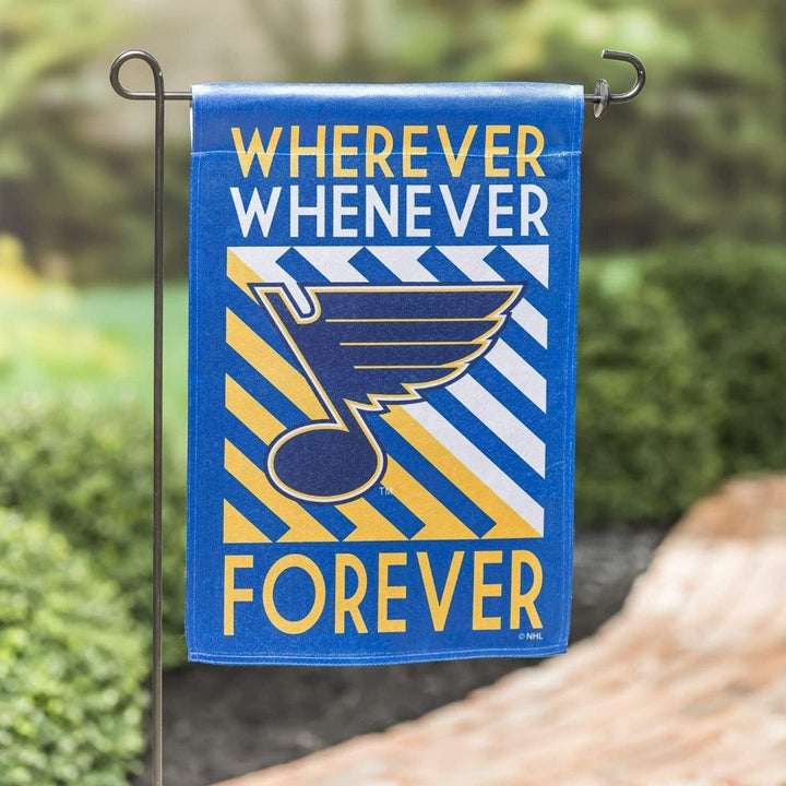 St Louis Blues Garden Flag 2 Sided Wherever Whenever Forever heartlandflags