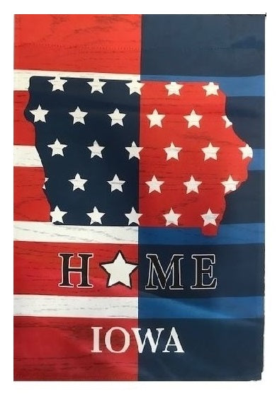 State of Iowa Patriotic Home 2 Sided Garden Flag Native Iowa heartlandflags