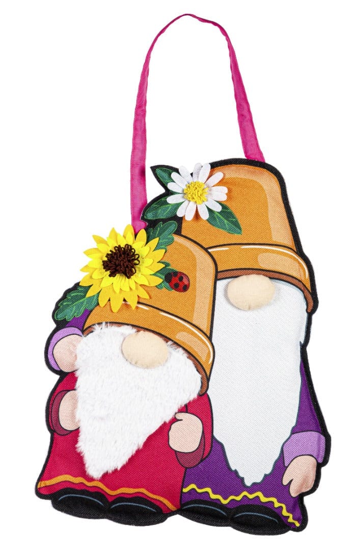 Summer Flower Pot Gnomes Door Decoration Hanger heartlandflags