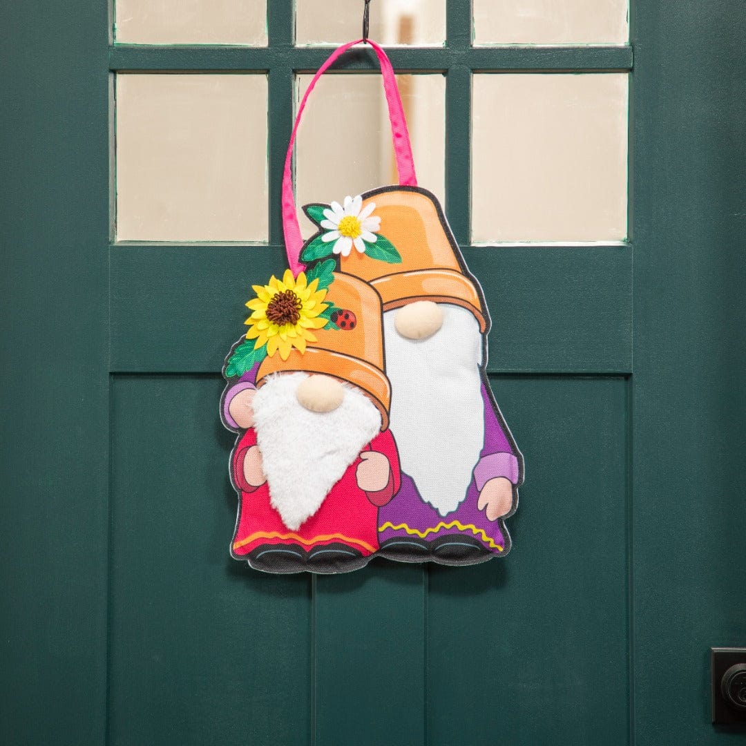 Summer Flower Pot Gnomes Door Decoration Hanger heartlandflags