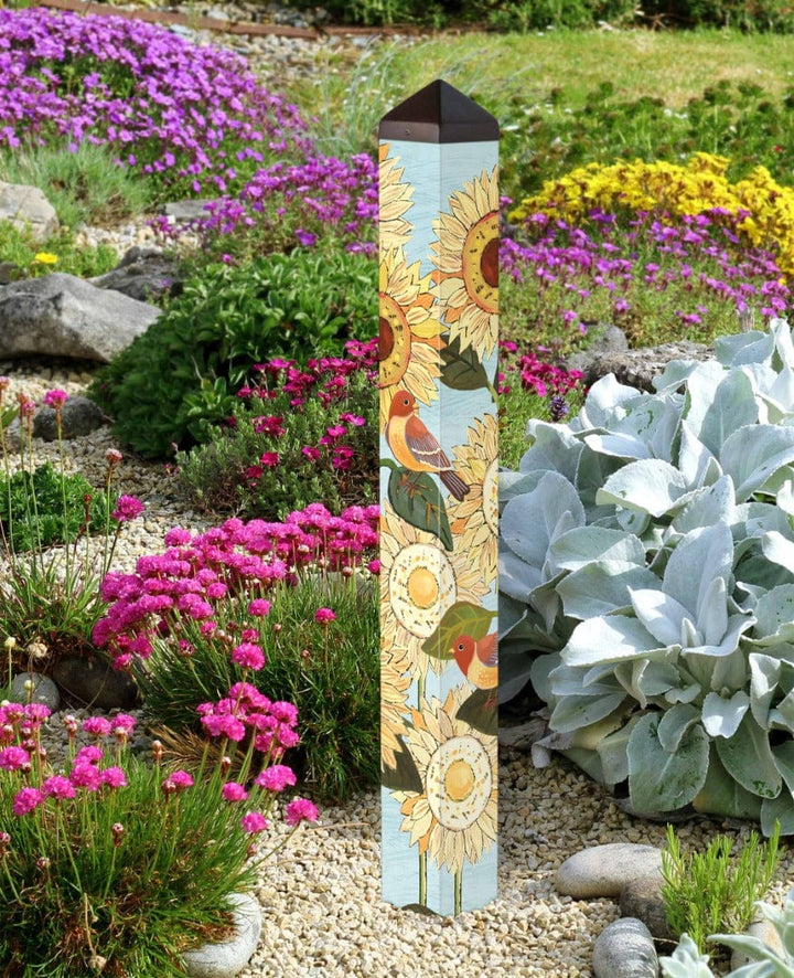 Sunflower Blooms Garden Art Pole 40 Inches Tall heartlandflags