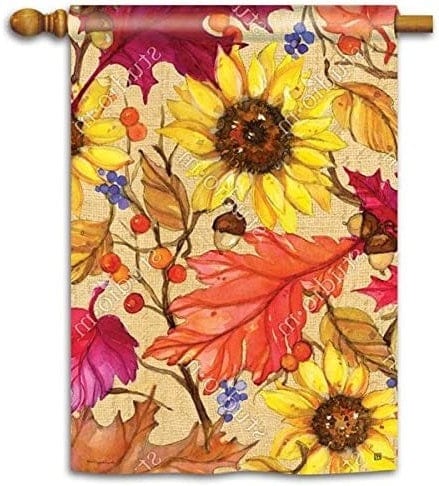 Sunflower Splendor Flag 2 Sided Vertical Banner Flag heartlandflags