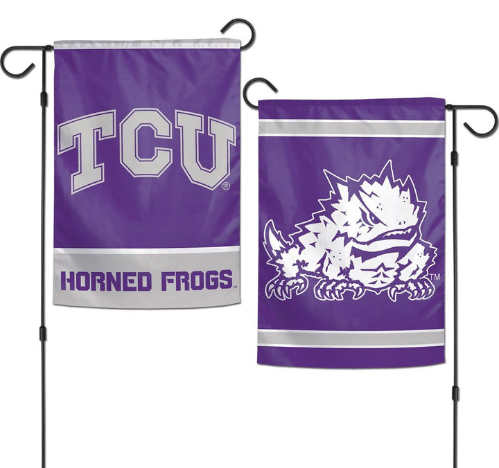 TCU Horned Frogs Garden Flag 2 Sided Logo heartlandflags