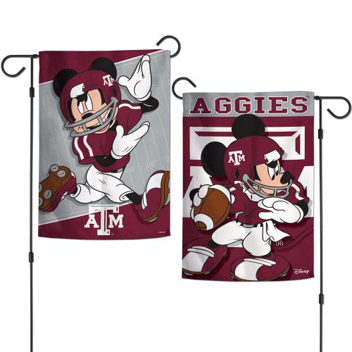 Texas A&M Garden Flag 2 Sided Mickey Mouse heartlandflags