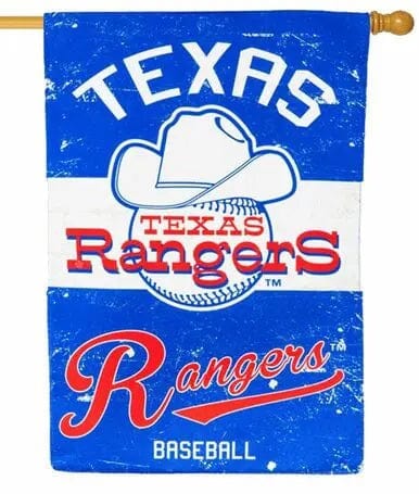 Texas Rangers Banner 2 Sided Vintage Distressed Logo heartlandflags