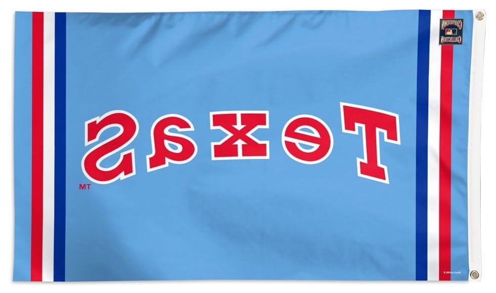 Texas Rangers Flag 3x5 Wordmark heartlandflags