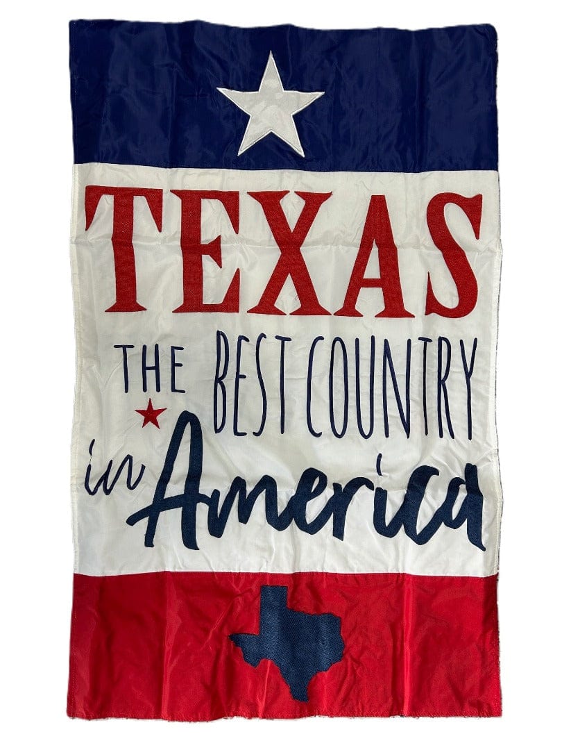 Texas The Best Country In America Flag 2 Sided House Banner Applique heartlandflags