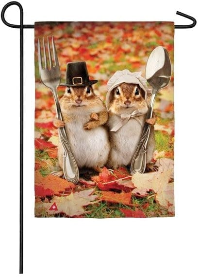 Thanksgiving Gothic Chipmunks Garden Flag 2 Sided heartlandflags