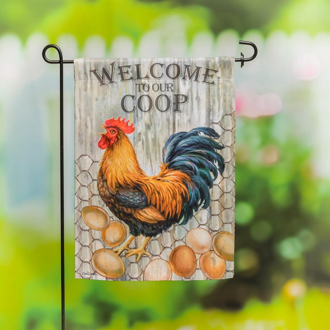 Welcome To Our Coop Garden Flag 2 Sided Chicken heartlandflags