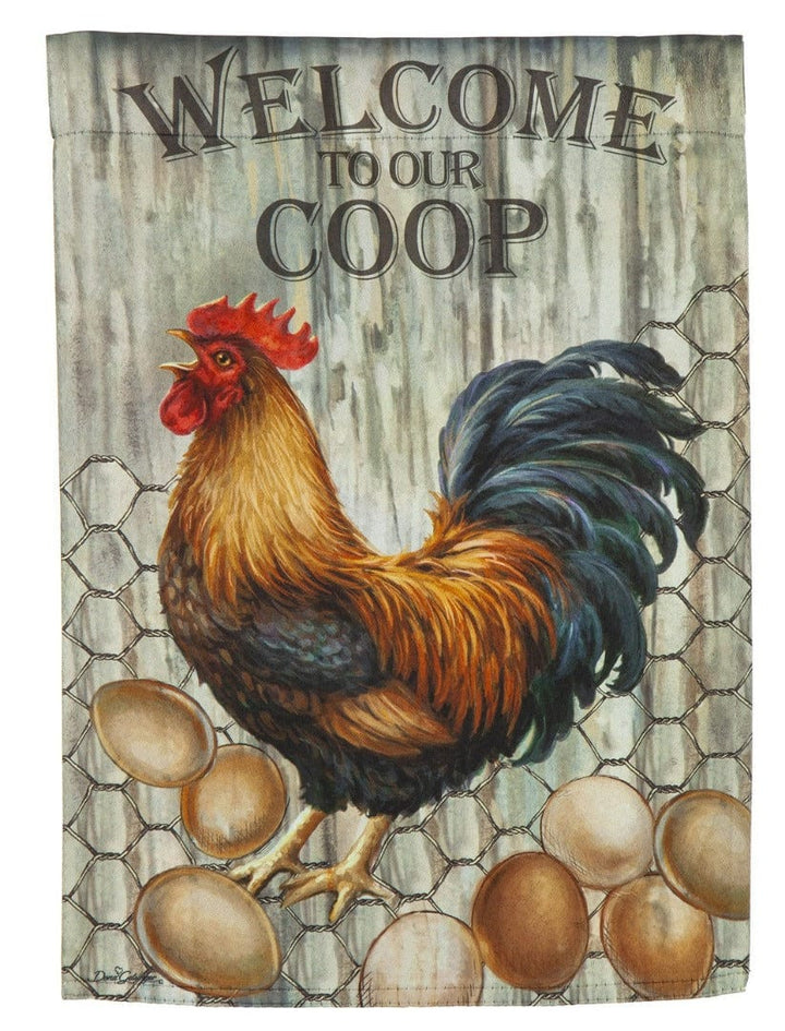 Welcome To Our Coop Garden Flag 2 Sided Chicken heartlandflags