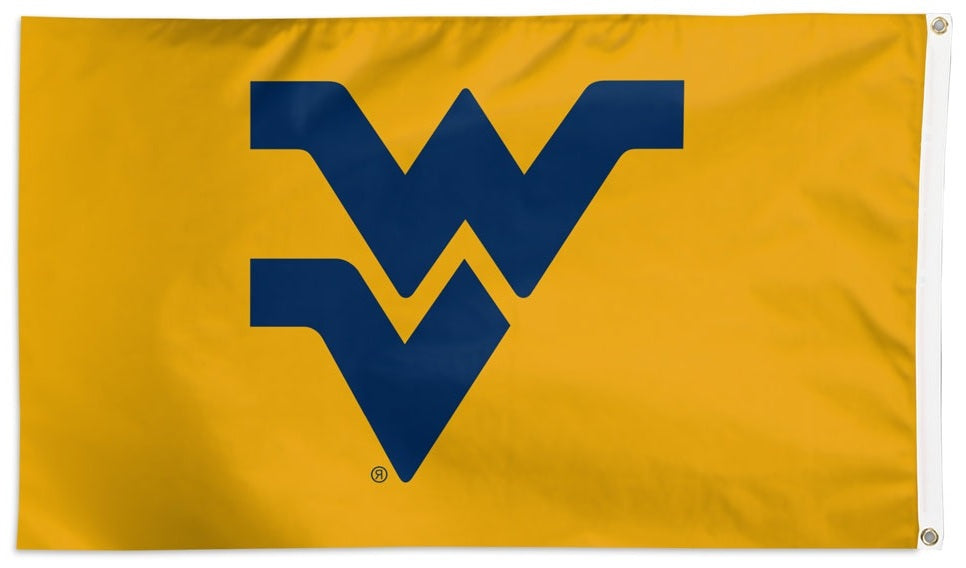 West Virginia Mountaineers Flag 3x5 WV Logo Yellow heartlandflags