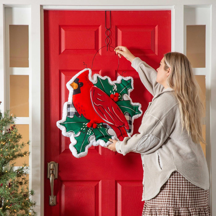 Winter Cardinal Door Decoration Hanger heartlandflags