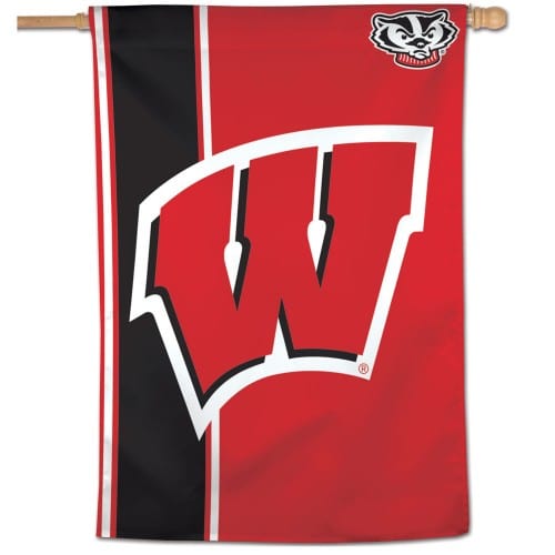 Wisconsin Badgers Striped Banner Bucky House Flag heartlandflags