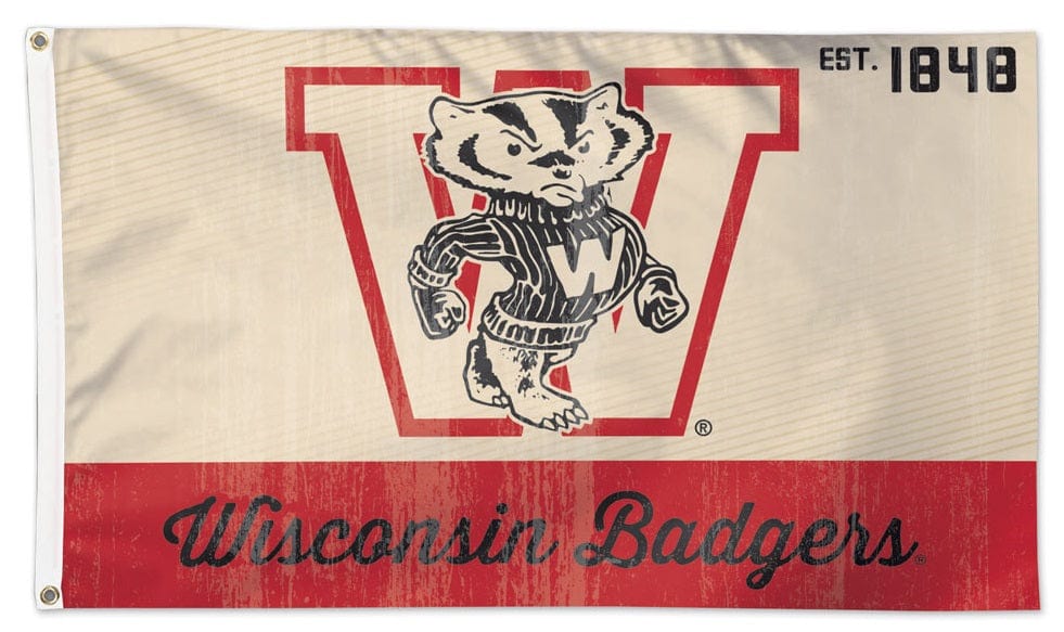 Wisconsin Badgers Vintage Logo 3x5 Flag heartlandflags