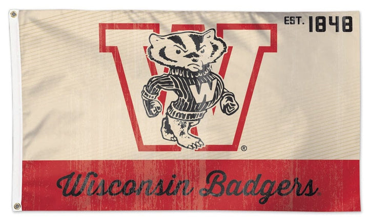 Wisconsin Badgers Vintage Logo 3x5 Flag heartlandflags