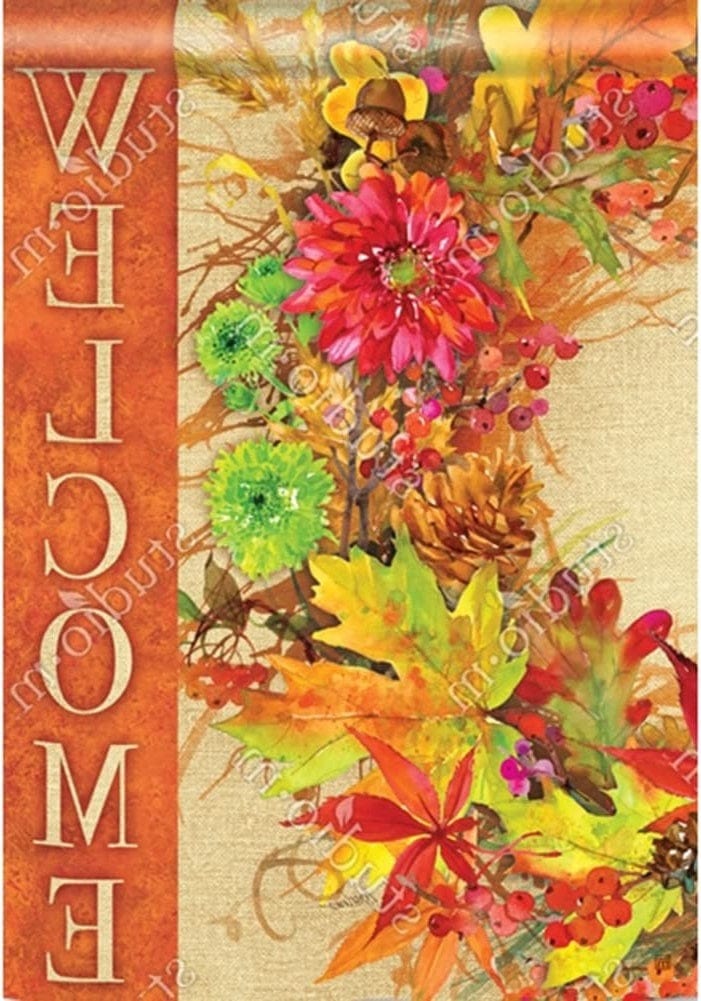 Autumn Wreath Flag Fall Decorative Banner heartlandflags