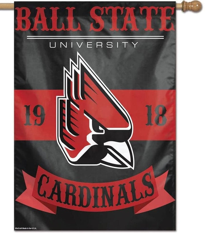 Ball State University Flag Vertical Banner heartlandflags