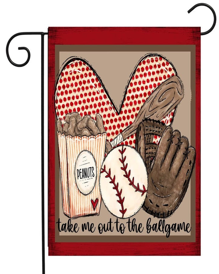 Baseball Stuff Garden Flag 2 Sided Polka Dot Heart heartlandflags