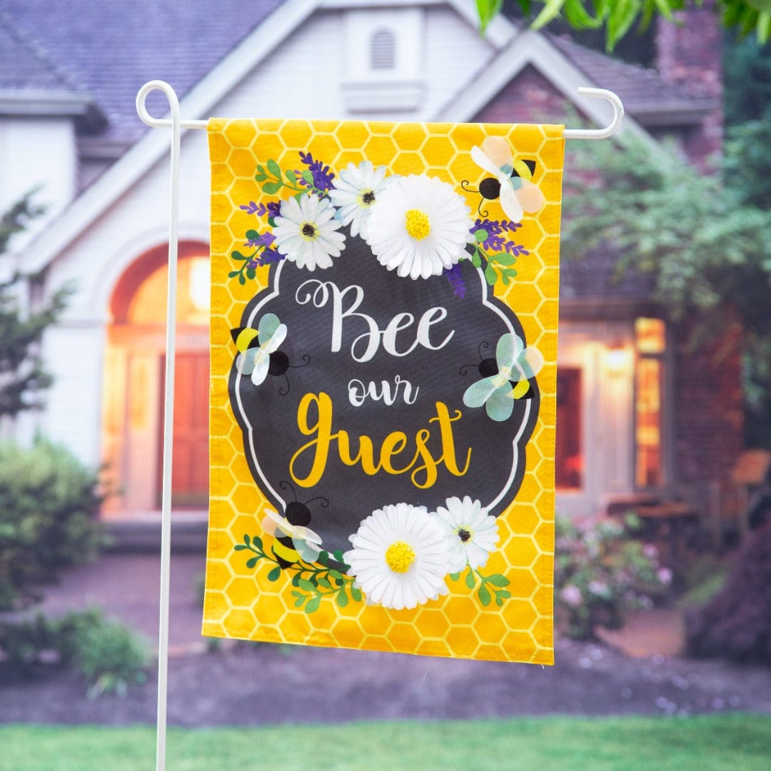 Bee Our Guest Garden Flag 2 Sided Honeybee heartlandflags